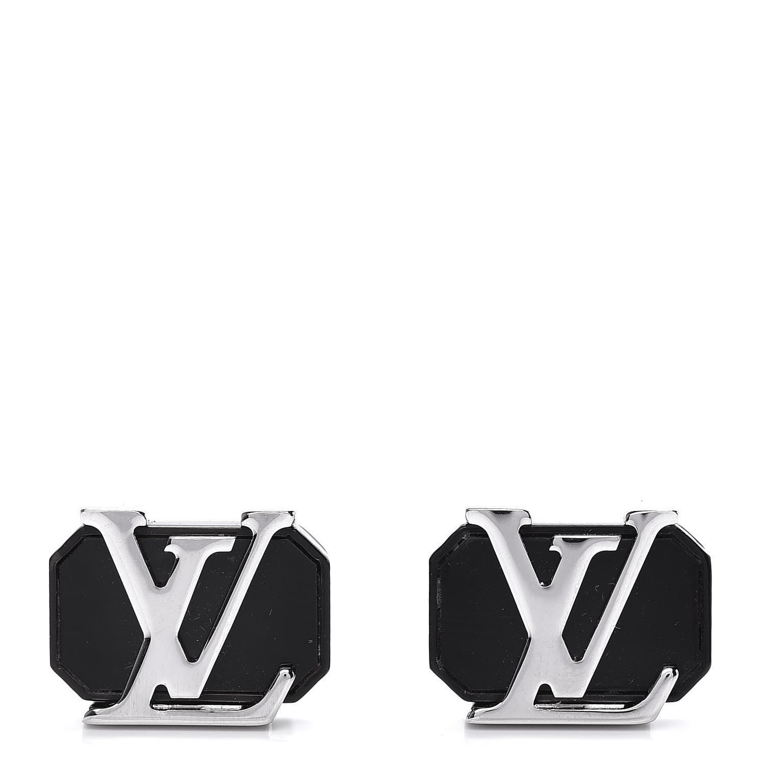 Louis Vuitton Palladium Horn LV Initiales Cufflinks 1 of 10