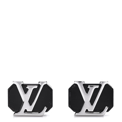 Louis Vuitton Palladium Horn LV Initiales Cufflinks 1 of 10
