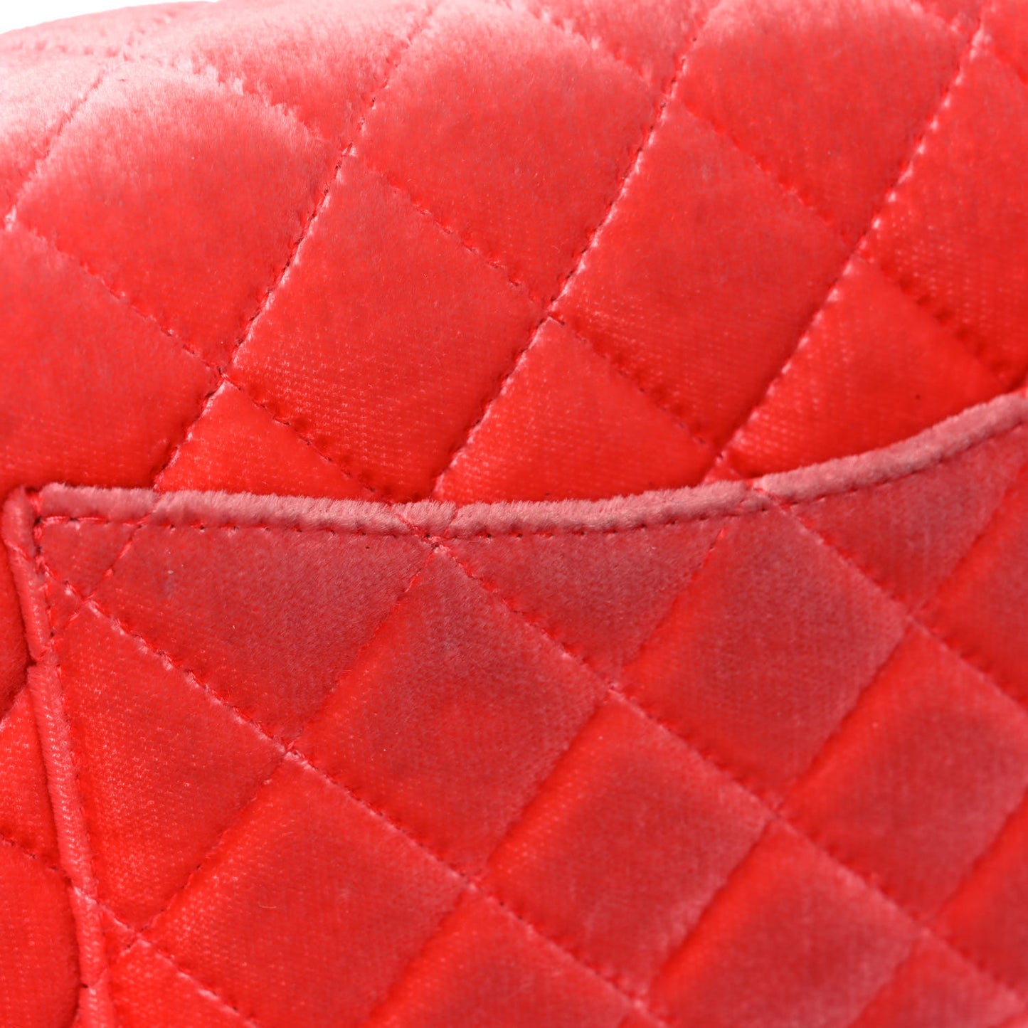 Velvet Quilted Mini Rectangular Flap Coral