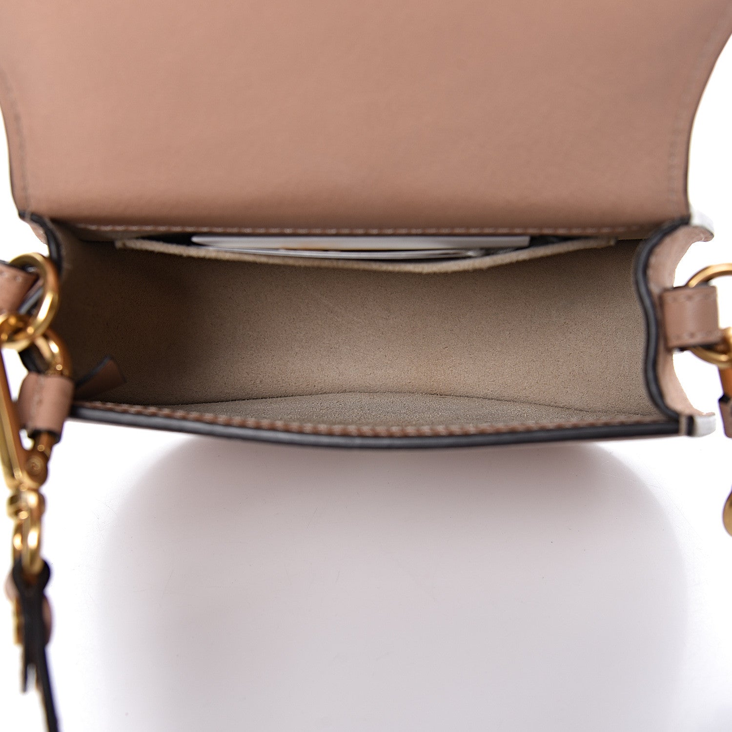 Chloe Calfskin Suede Small Nile Bracelet Bag Biscotti Beige 5 of 13