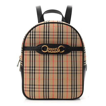 Burberry Smooth Calfskin 1983 Knight Check Link Backpack Black 1 of 9