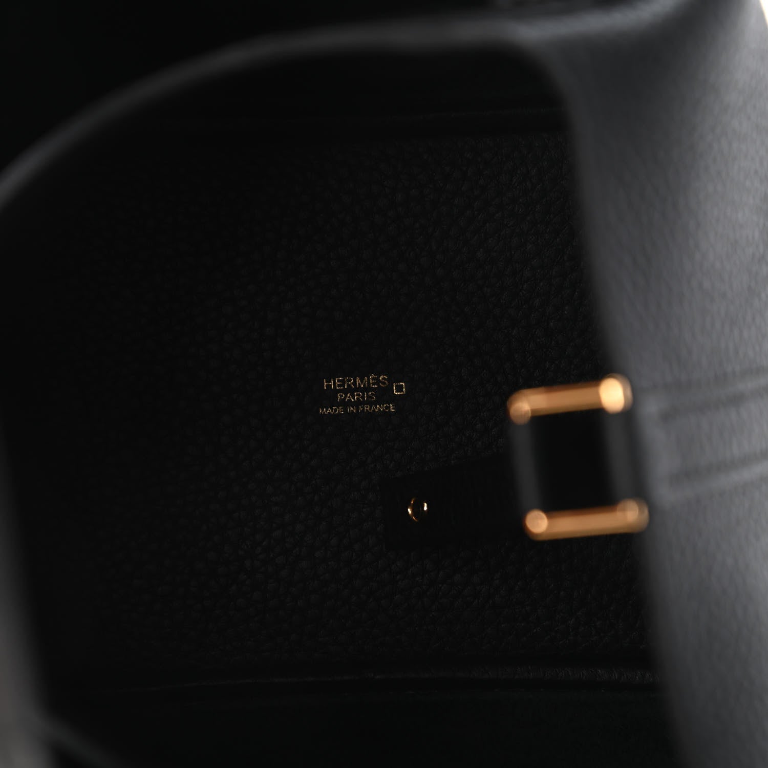 Hermes Taurillon Clemence Matte Alligator Picotin Lock Touch 18 PM Black 8 of 11