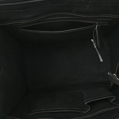 Celine Drummed Calfskin Mini Luggage Black 4 of 9