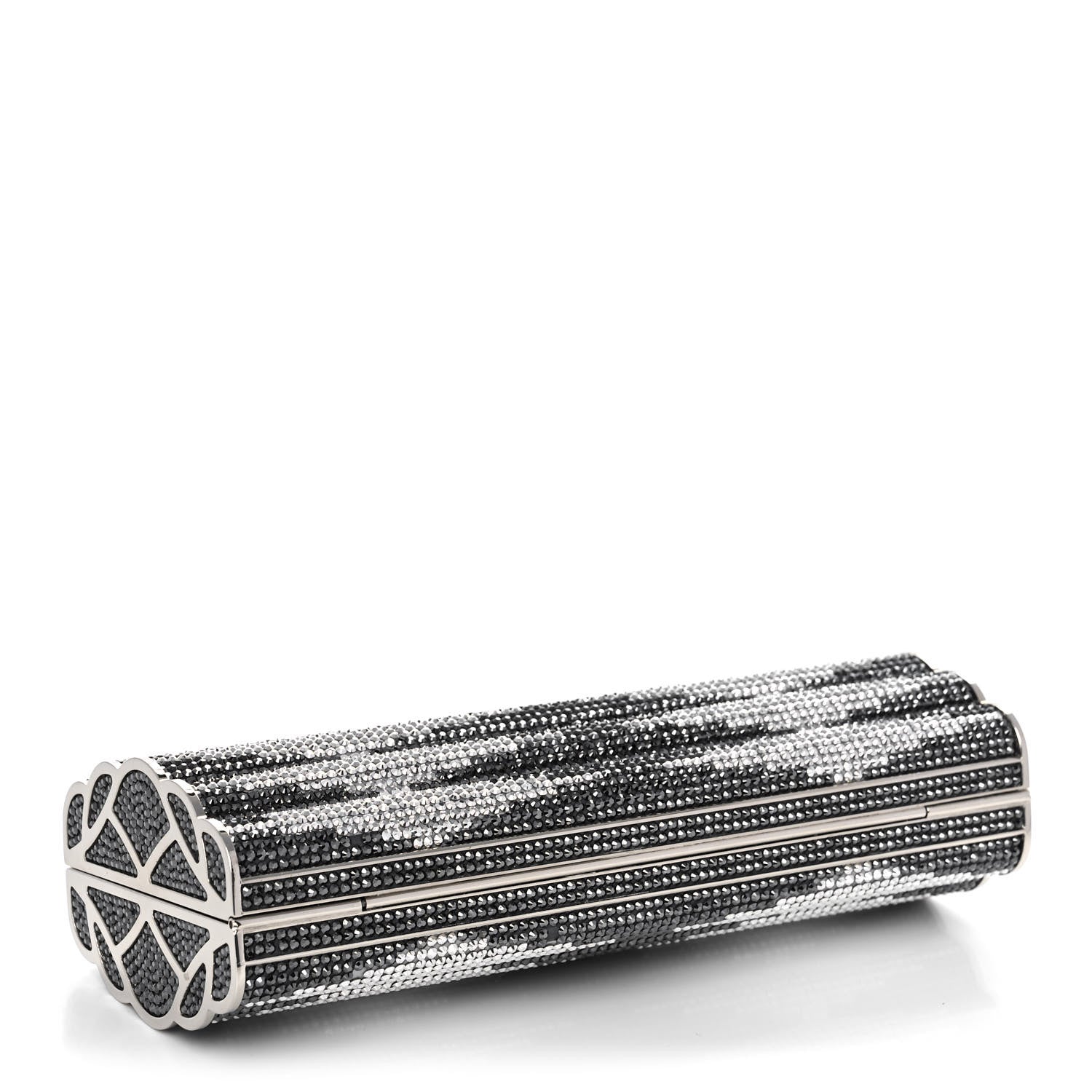 Judith Leiber Swarovski Crystal Cosmojet Minaudiere Clutch Black Silver 4 of 10