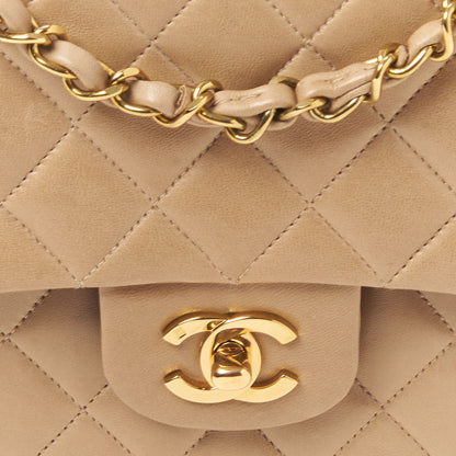 Chanel Lambskin Quilted Medium Double Flap Beige 7 of 10