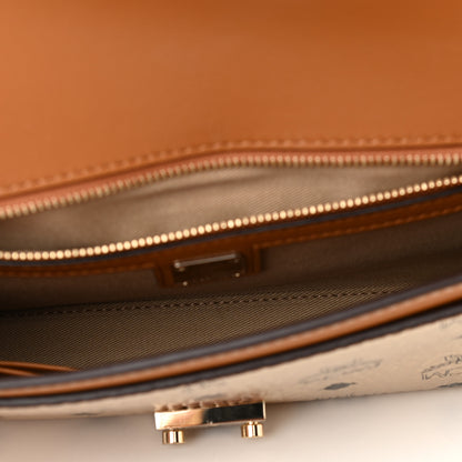 MCM Metallic Visetos Medium Millie Crossbody Bag Berlin Gold 5 of 9