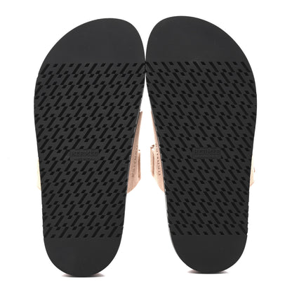 Hermes Suede Goatskin Womens Chypre Sandals 36 Nude 6 of 10