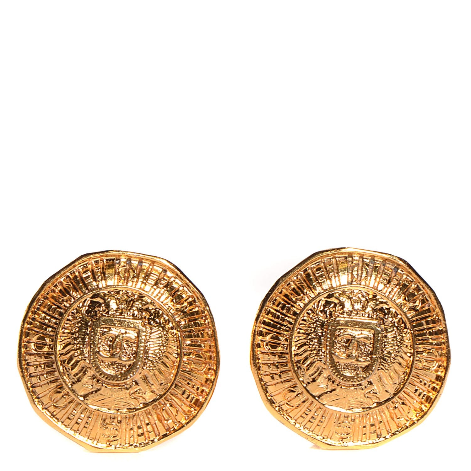Chanel CC Clip On Earrings Gold 1 of 3