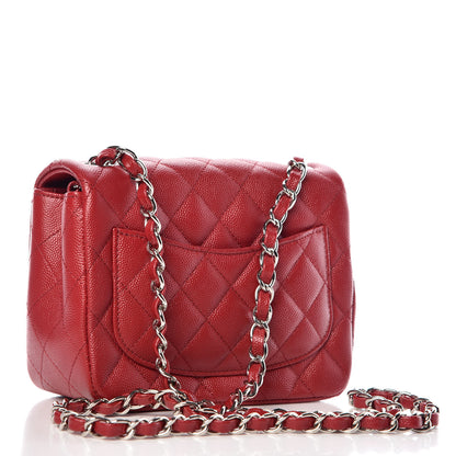 Chanel Caviar Quilted Mini Square Flap Red 3 of 10