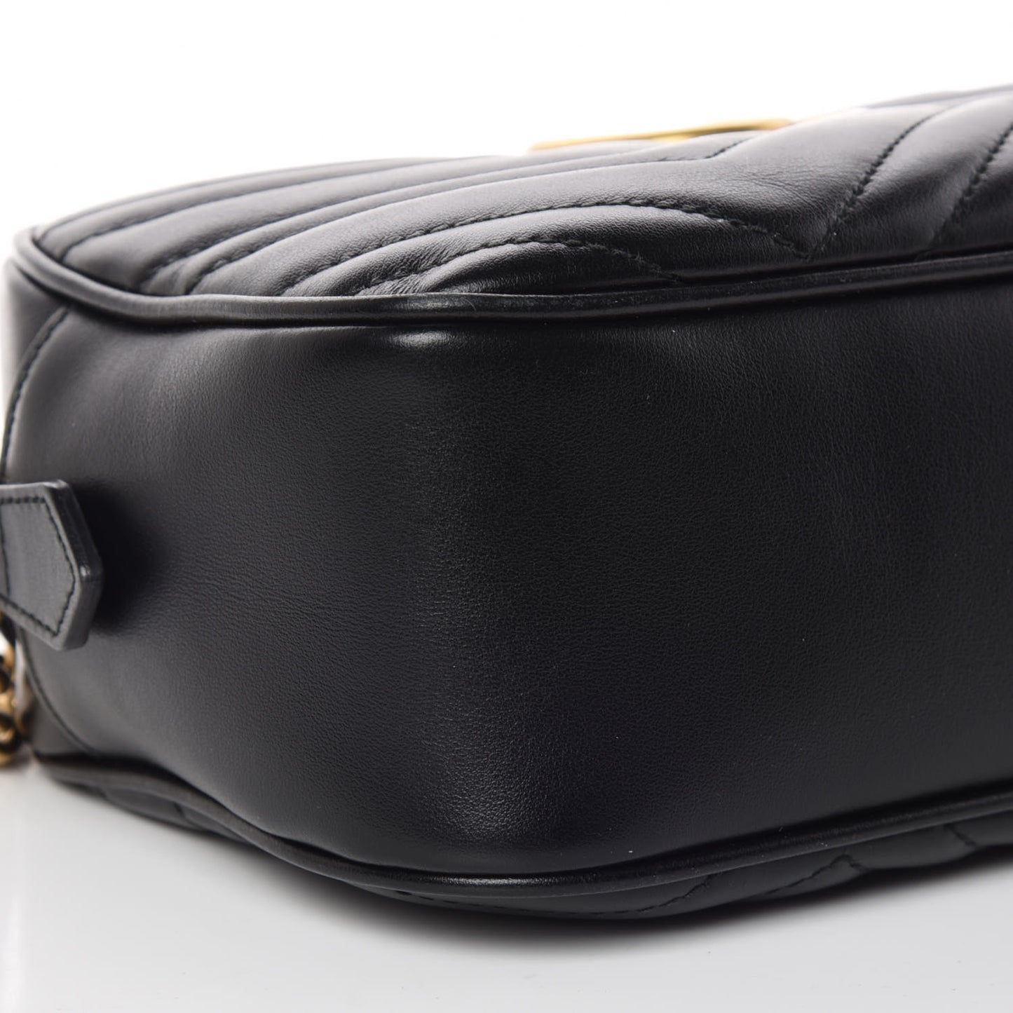 Calfskin Matelasse Small GG Marmont Chain Shoulder Bag Black