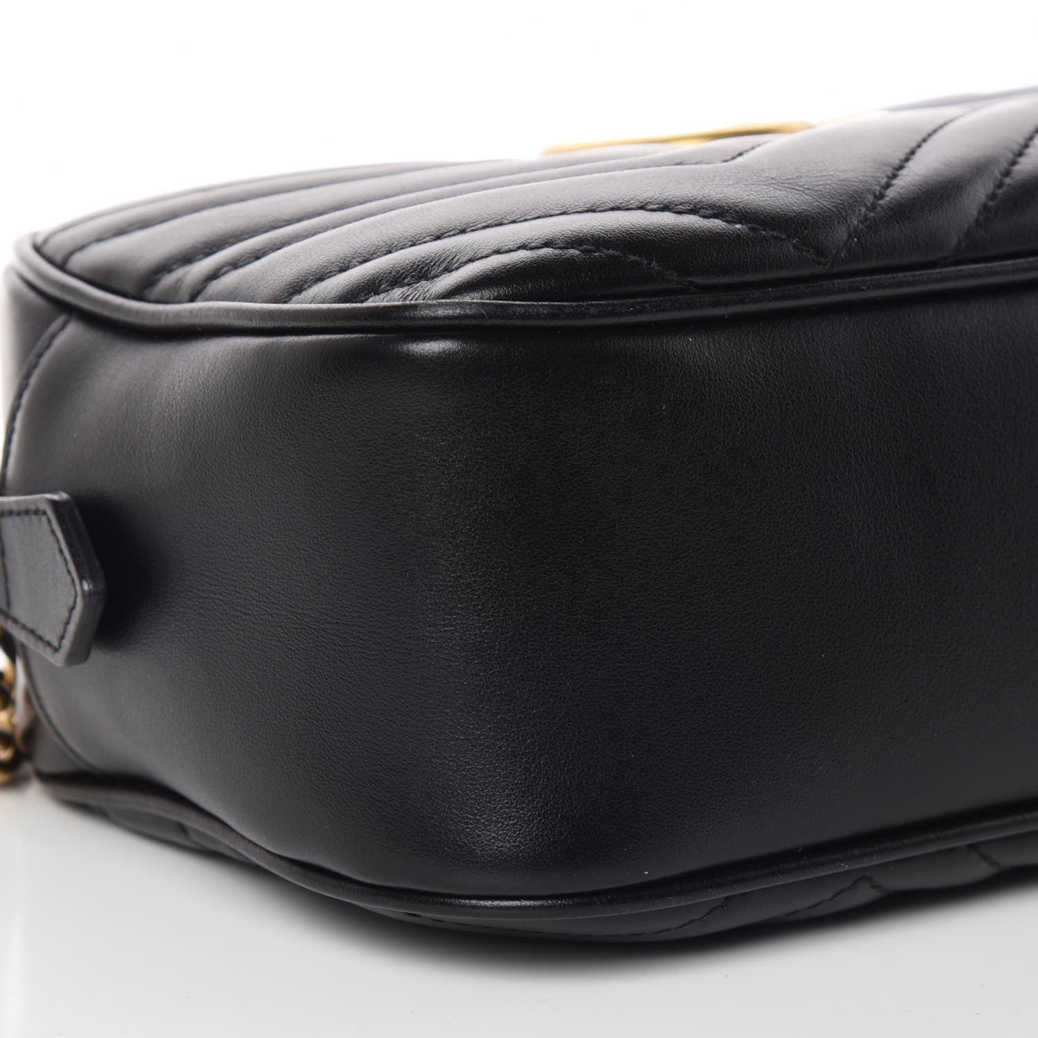 Gucci Calfskin Matelasse Small GG Marmont Chain Shoulder Bag Black 5 of 10