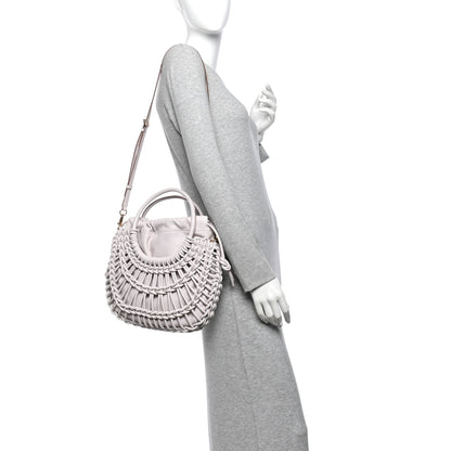 Valentino Garavani Lambskin Vlogo Macrame Tote Lilac Ash 2 of 9
