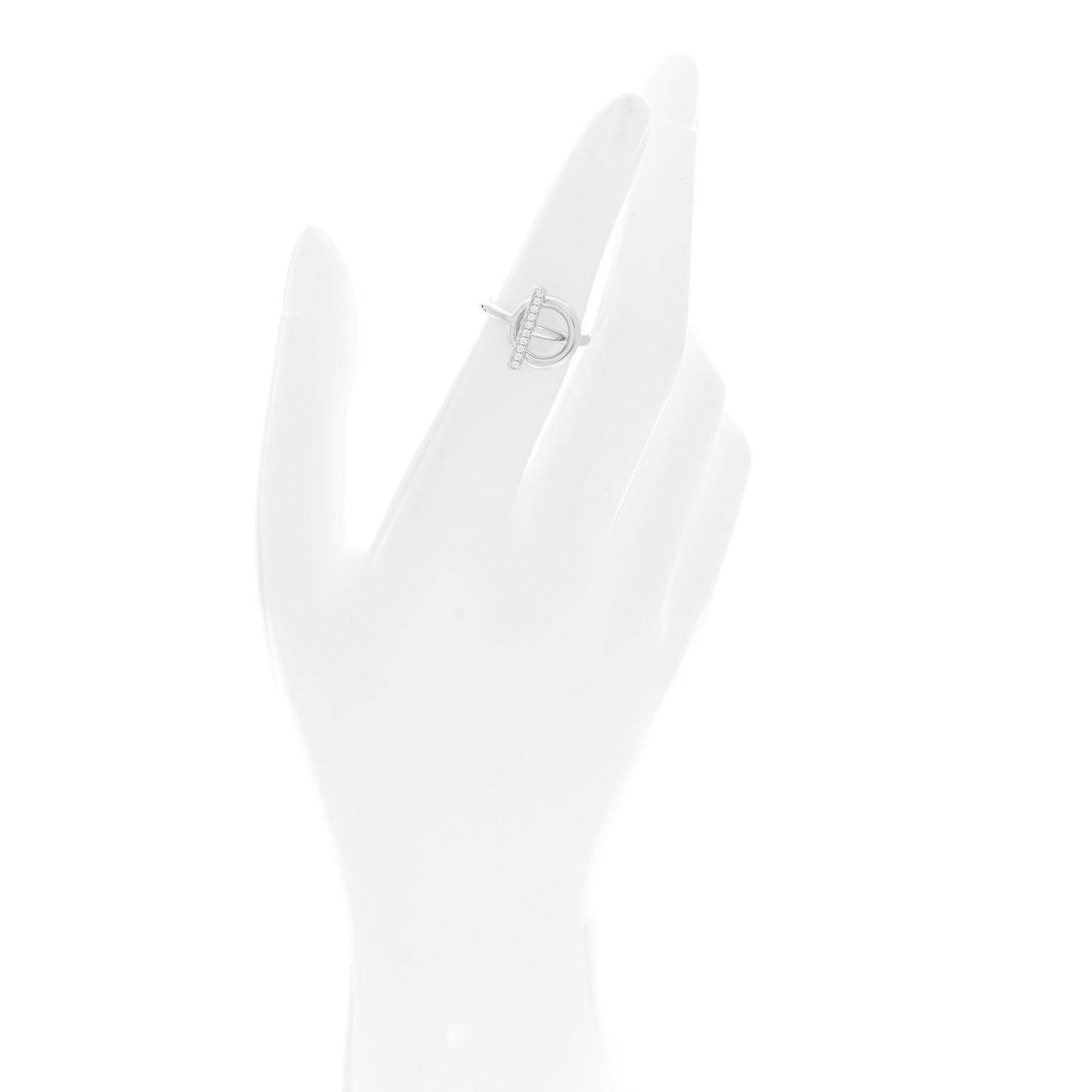 18K White Gold Diamond PM Echappee Ring 49 5