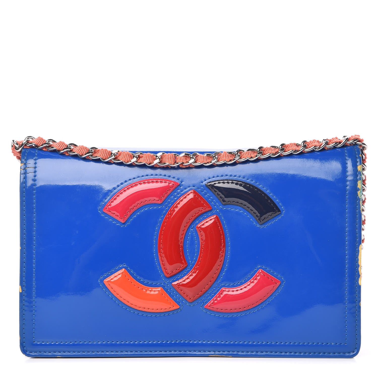 Chanel Vinyl Lipstick Wallet On Chain WOC Dark Blue 1 of 18