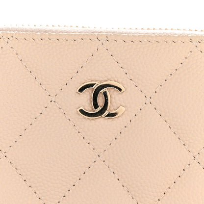 Chanel Caviar Quilted Zip Coin Purse Ivory 8 of 9