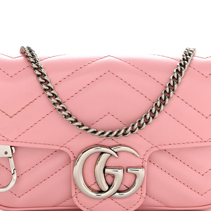 Gucci Calfskin Matelasse Super Mini GG Marmont Shoulder Bag Wild Rose 8 of 10