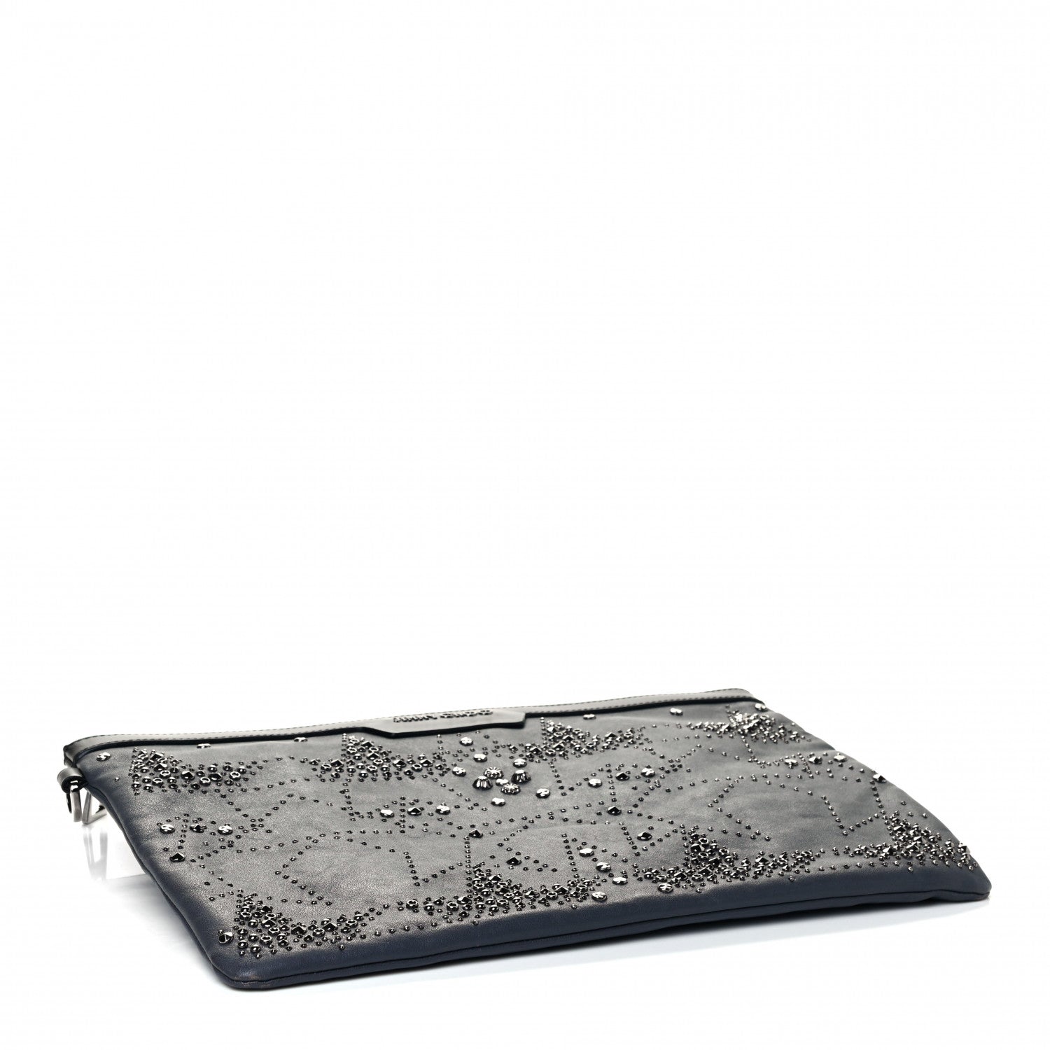 Jimmy Choo Lambskin Studded Star Pouch Navy 3 of 4