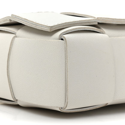 Bottega Veneta Lambskin Maxi Intrecciato Extra Mini Cassette Crossbody Bag White 8 of 9
