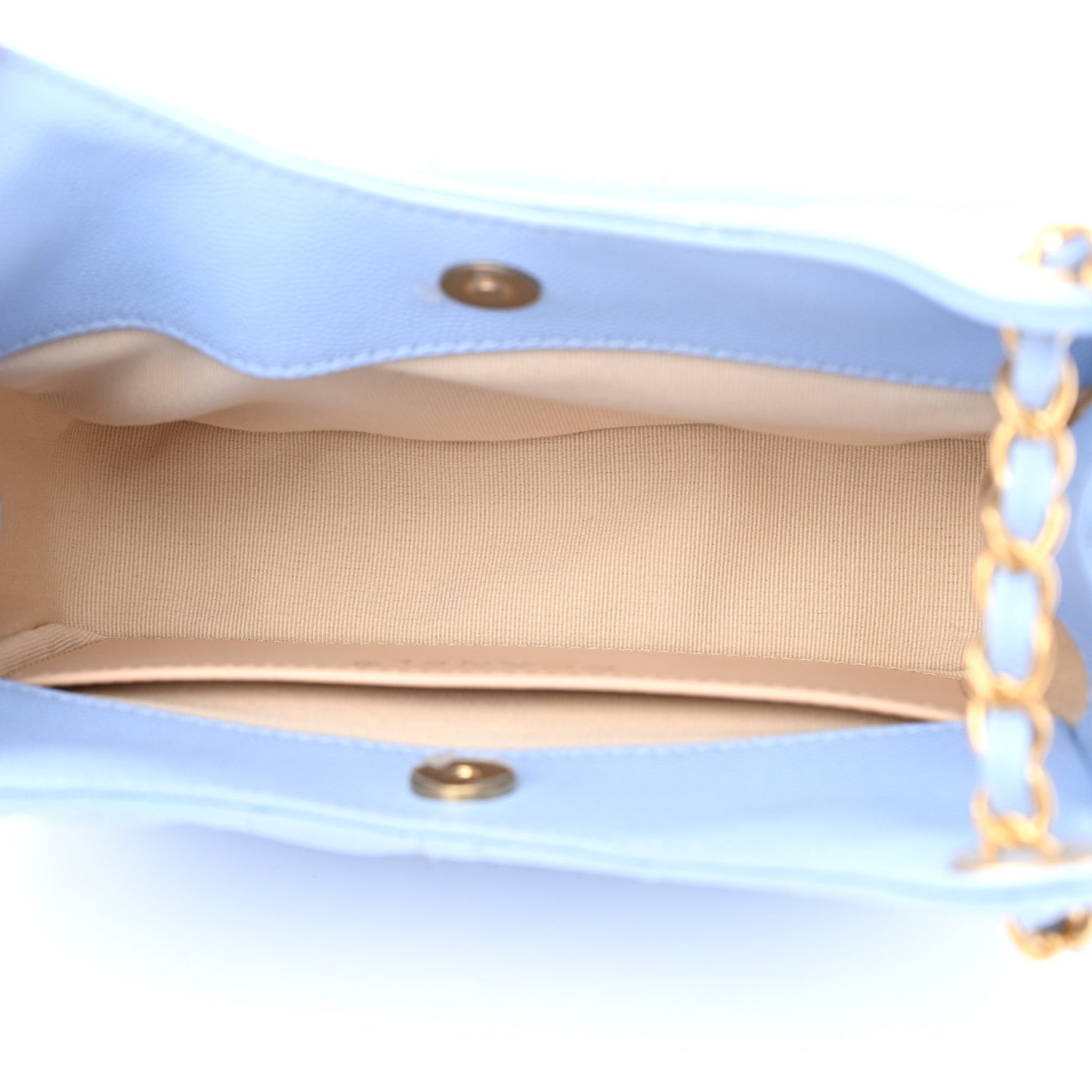 Caviar Quilted Small Wavy CC Hobo Light Blue