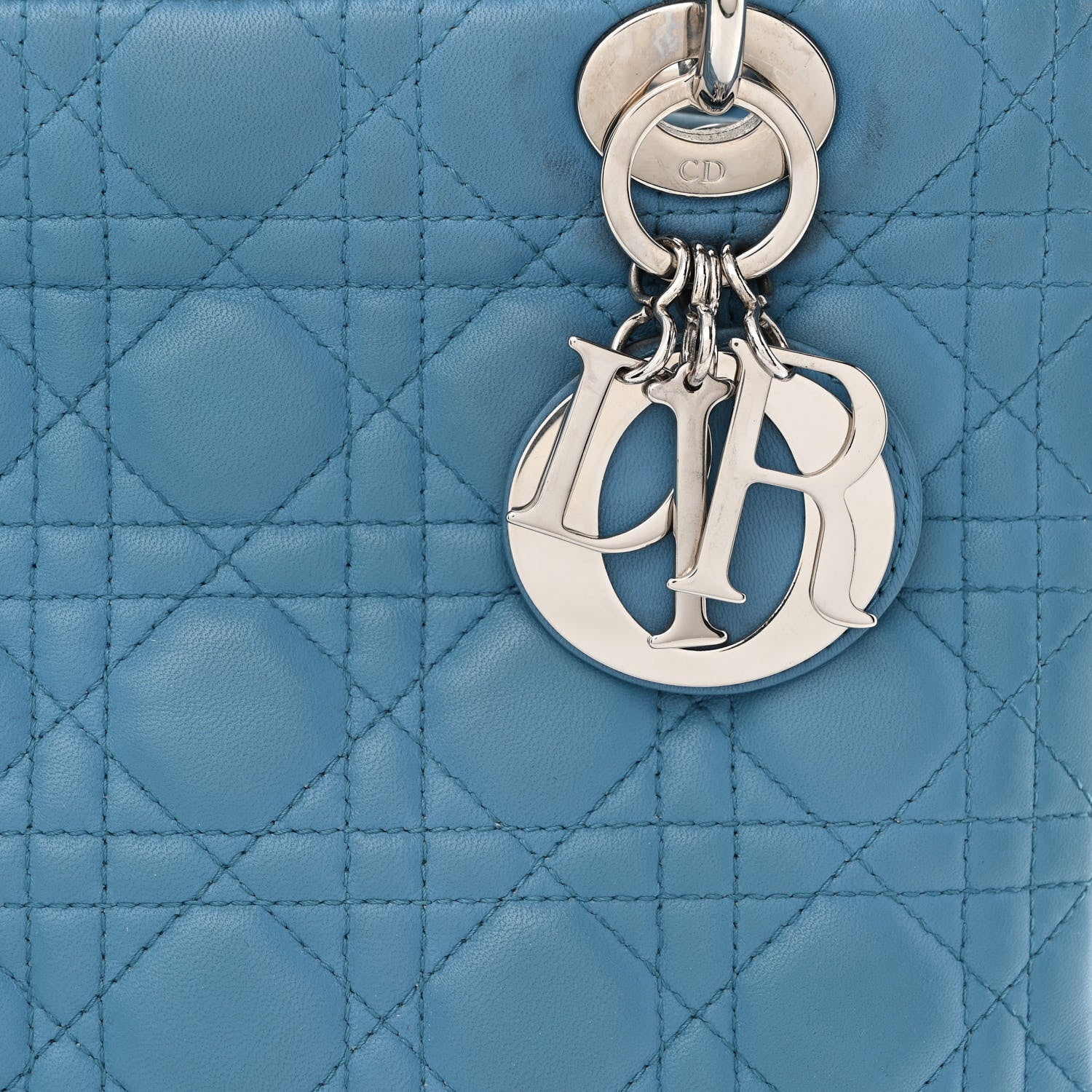 Christian Dior Lambskin Cannage Medium Lady Dior Blue 8 of 18