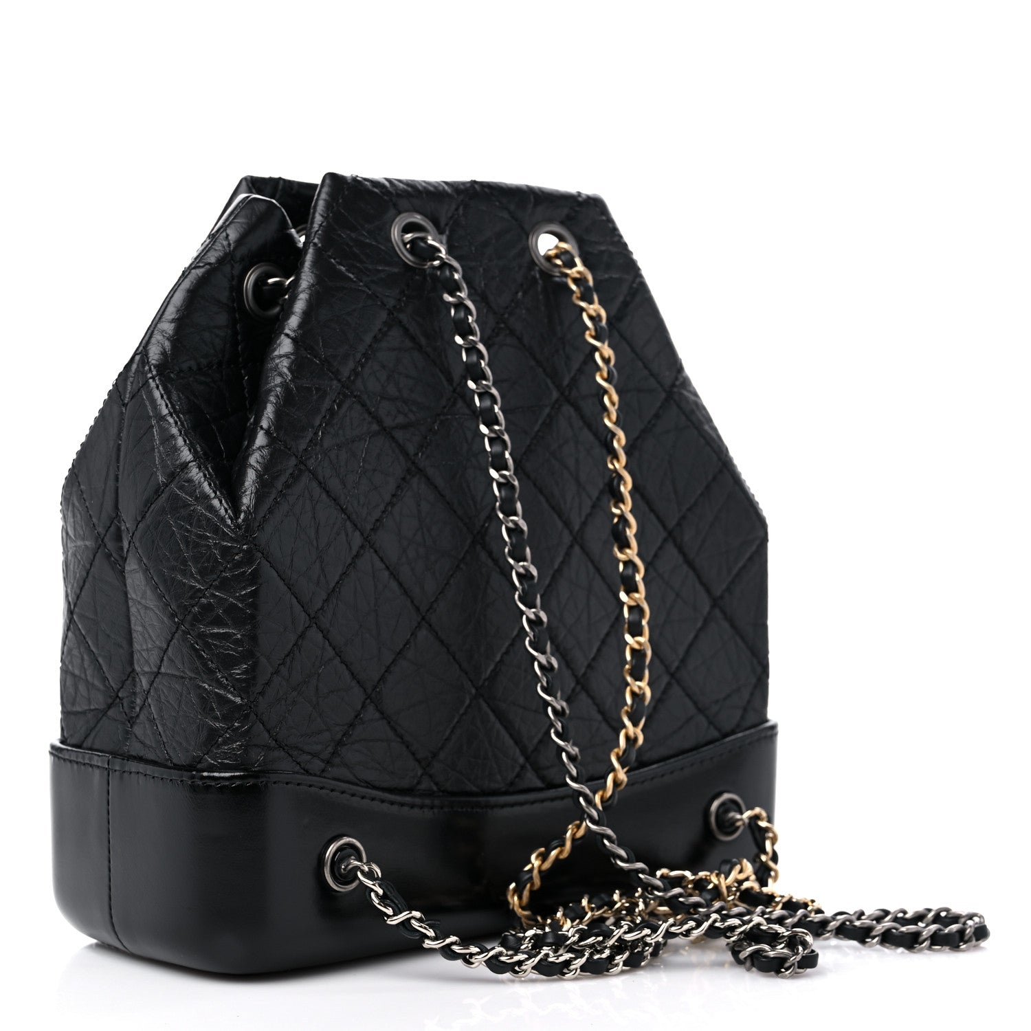 Chanel Aged Calfskin Quilted Small Gabrielle Backpack Black 3 of 11