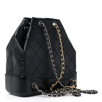 Chanel Aged Calfskin Quilted Small Gabrielle Backpack Black 3 of 11