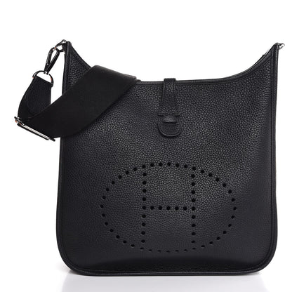 Hermes Taurillon Clemence Evelyne III PM Black 1 of 8