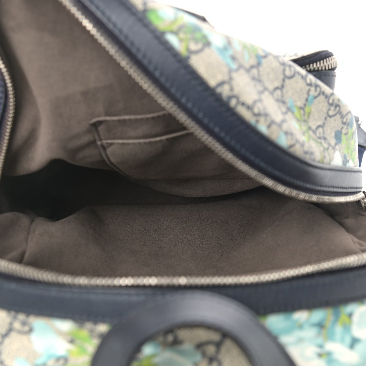 GG Supreme Monogram Blooms Small Day Backpack Blue
