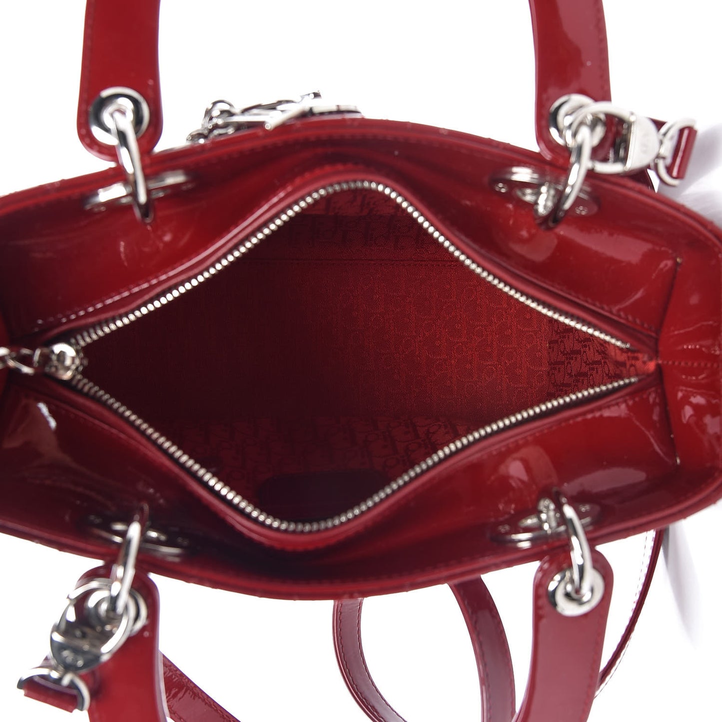 Patent Cannage Medium Lady Dior Red