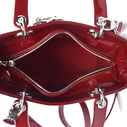 Christian Dior Patent Cannage Medium Lady Dior Red 5 of 9
