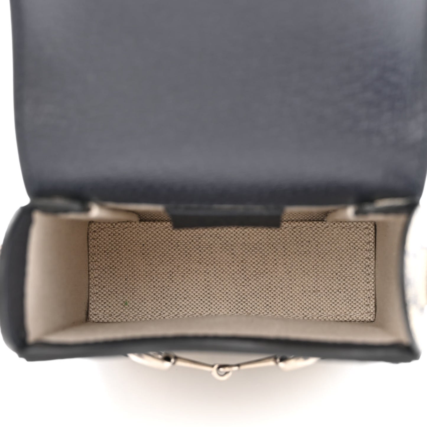 GG Supreme Monogram Textured Dollar Calfskin Mini Horsebit 1955 Crossbody Bag Beige Blue