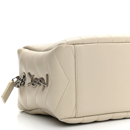 Saint Laurent Calfskin Y Quilted Monogram Small Loulou Bowling Bag Ivory 7 of 8