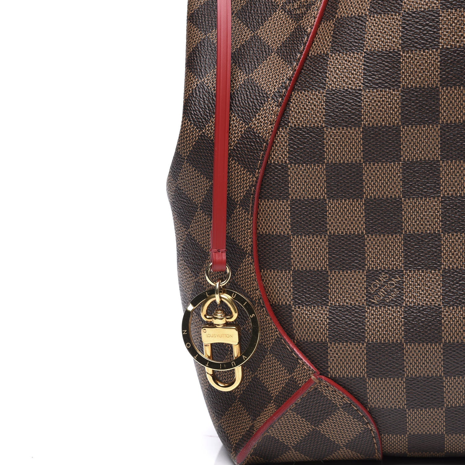 Louis Vuitton Damier Ebene Caissa Hobo Cherry 9 of 11