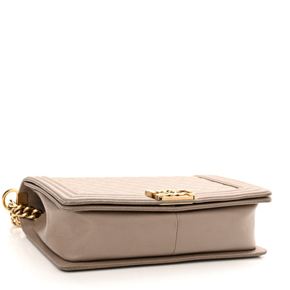 Chanel Caviar Quilted New Medium Boy Flap Dark Beige 4 of 12