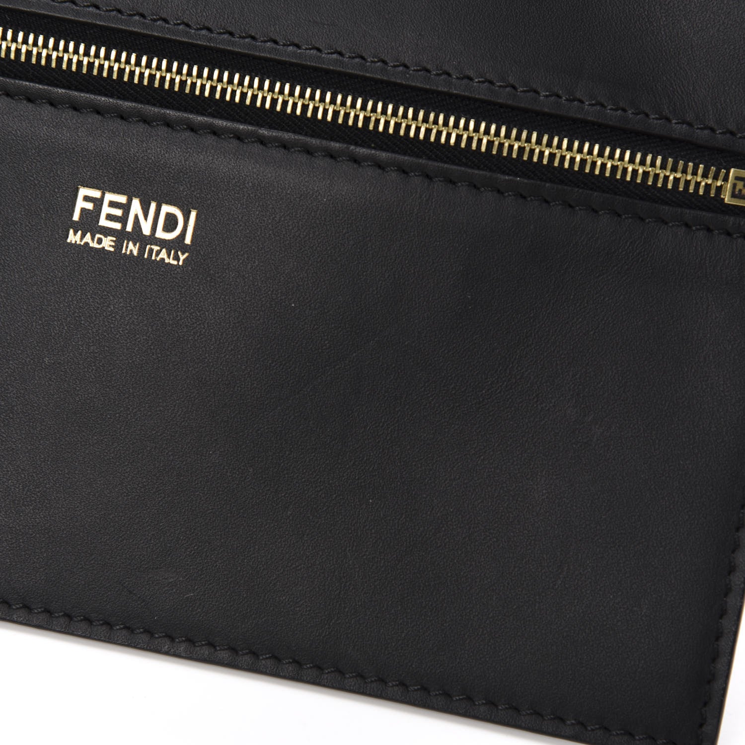 Fendi Pequin Small Shopping Tote Black Tobacco 8 of 11