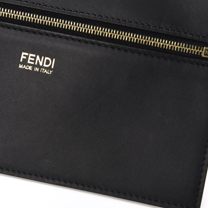 Fendi Pequin Small Shopping Tote Black Tobacco 8 of 11