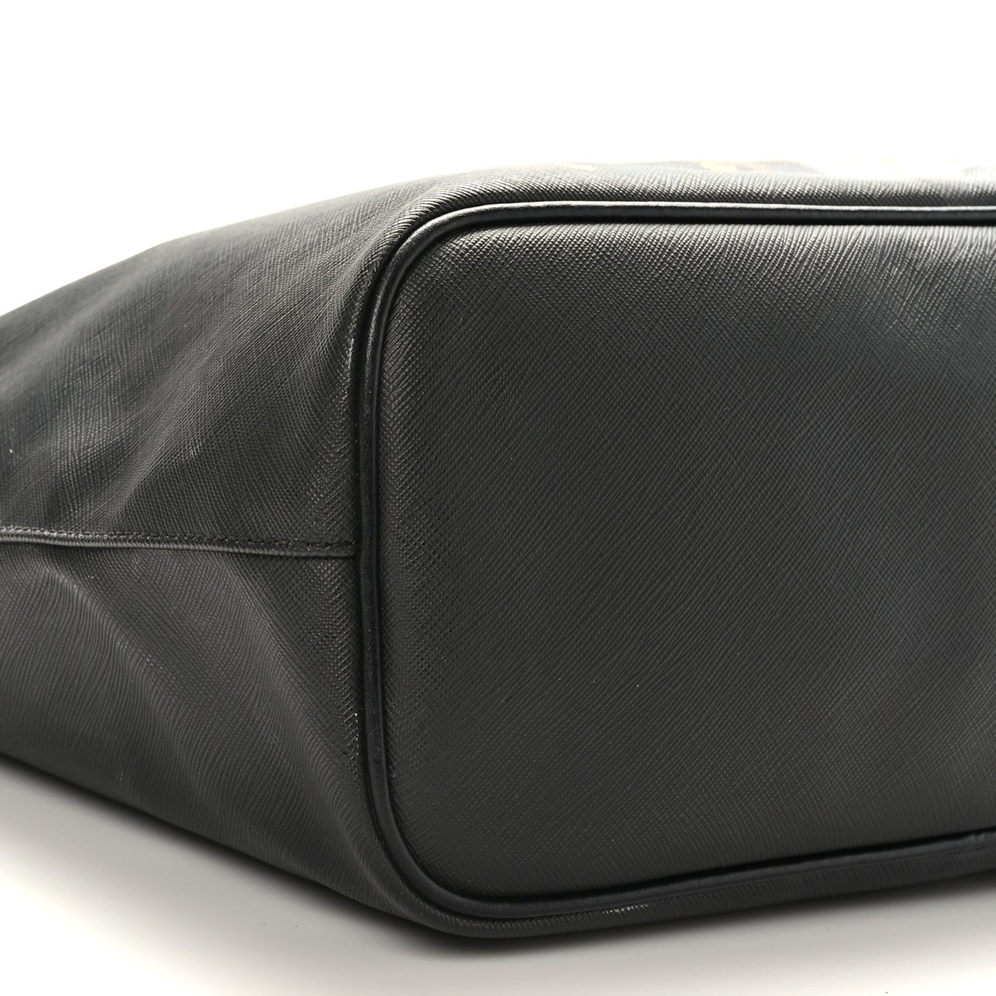 Textured Coated Canvas Bambi Print Medium Antigona Tote Black
