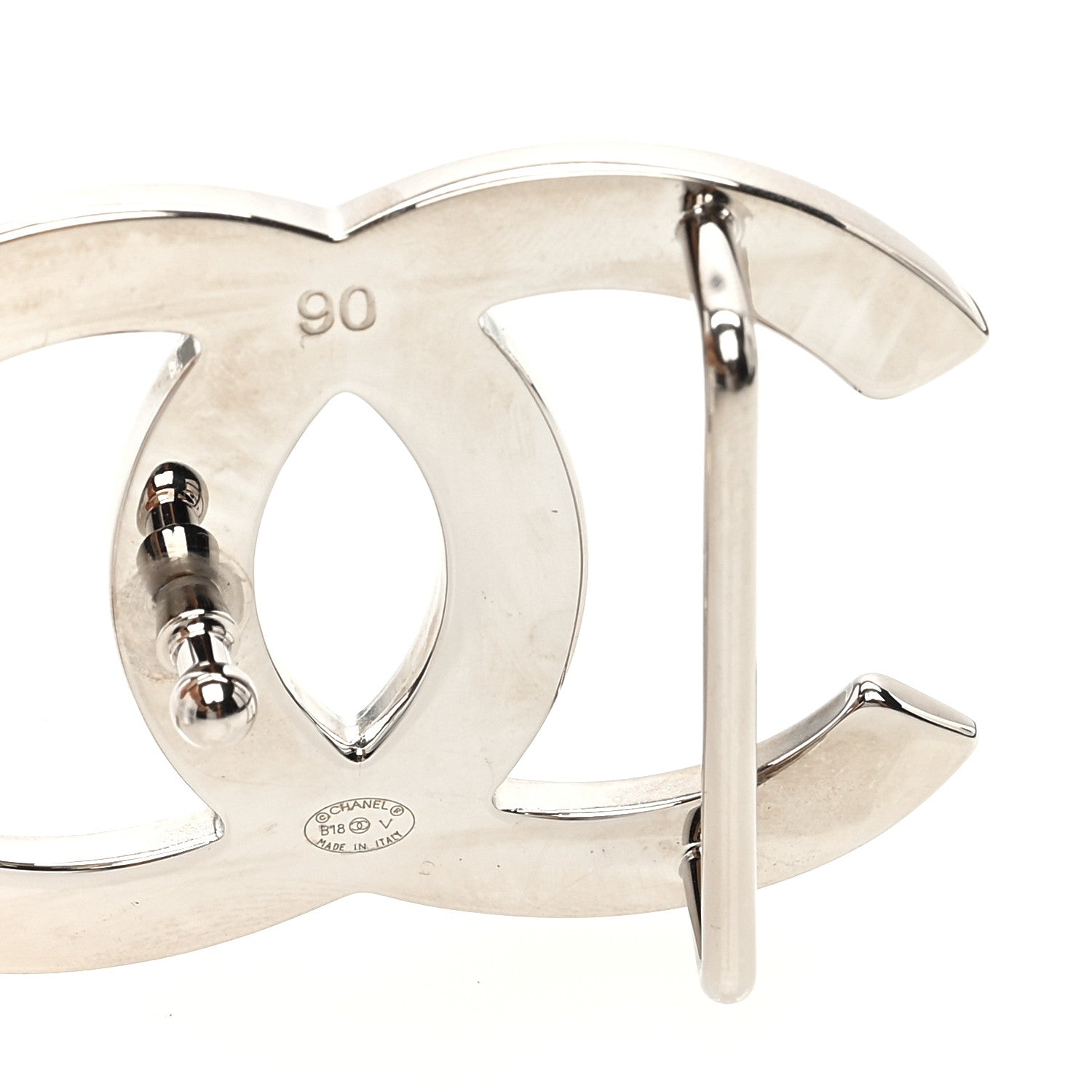 Chanel Calfskin Reversible CC Logo Belt 90 36 White Black 5 of 6