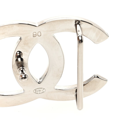 Chanel Calfskin Reversible CC Logo Belt 90 36 White Black 5 of 6