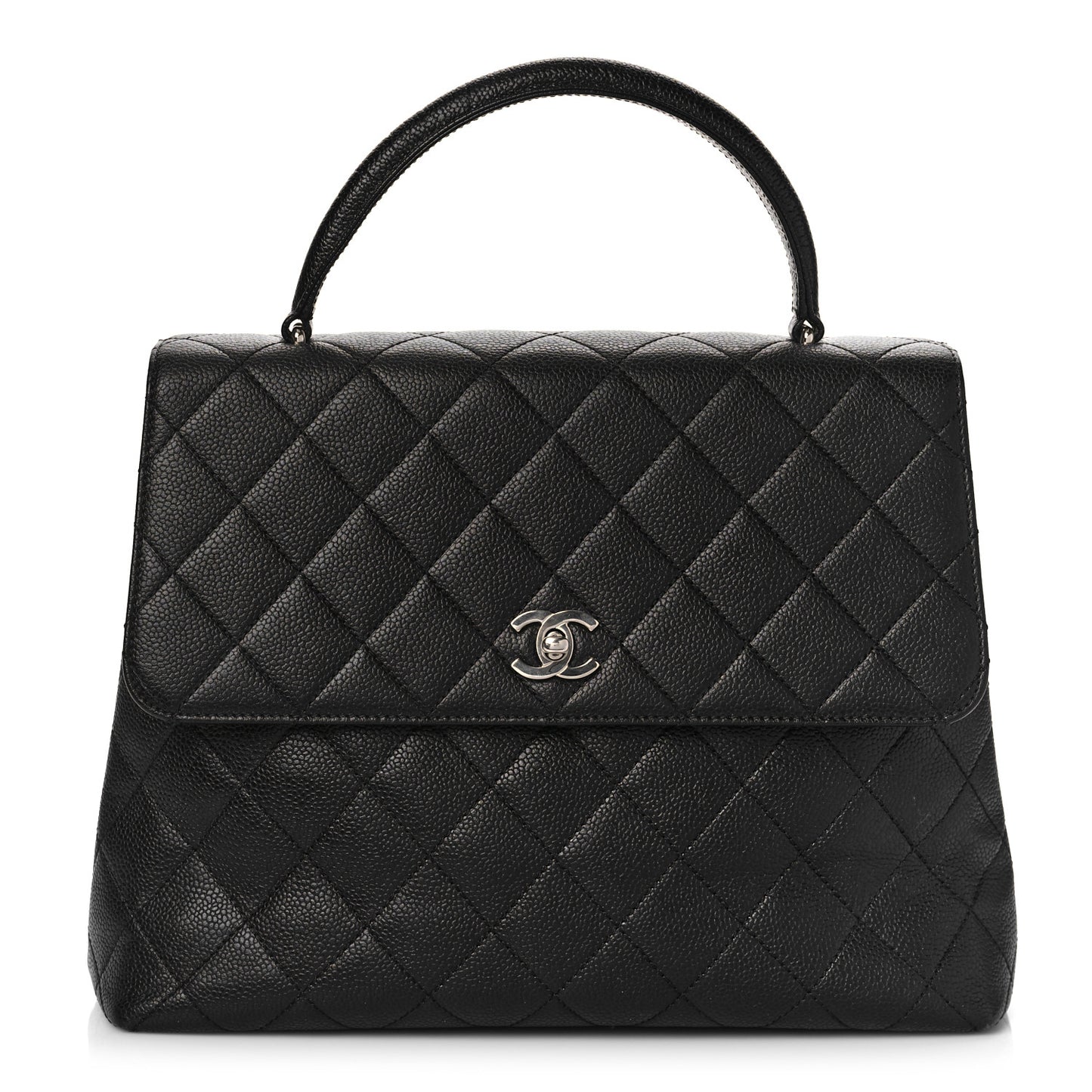 Caviar Quilted Jumbo Kelly Flap Black