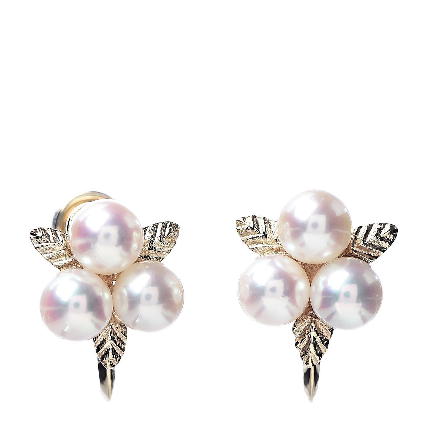 14K Yellow Gold Akoya Pearl 4.5mm Screw Back Earrings