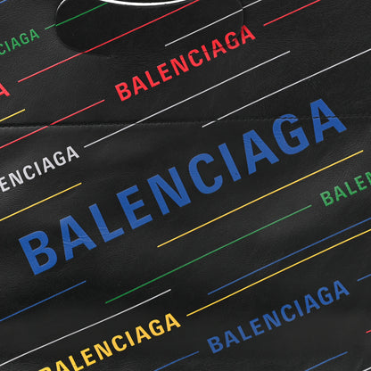 Balenciaga Veau Mousse Multicolor Logo Print Plastic Bag Shopper S Black Multicolor 8 of 13