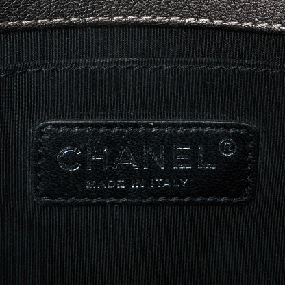 Chanel Iridescent Goatskin Quilted Medium Boy Flap Dark Gold 6 of 7