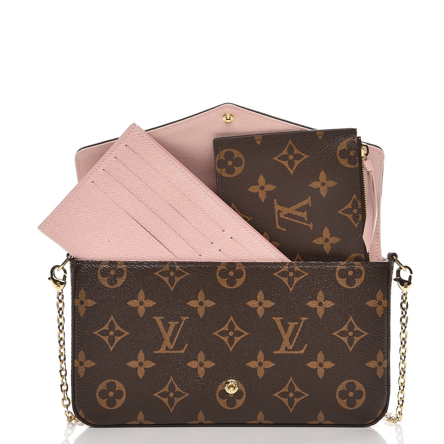 Louis Vuitton Monogram Lovely Birds Pochette Felicie Chain Wallet 7 of 9