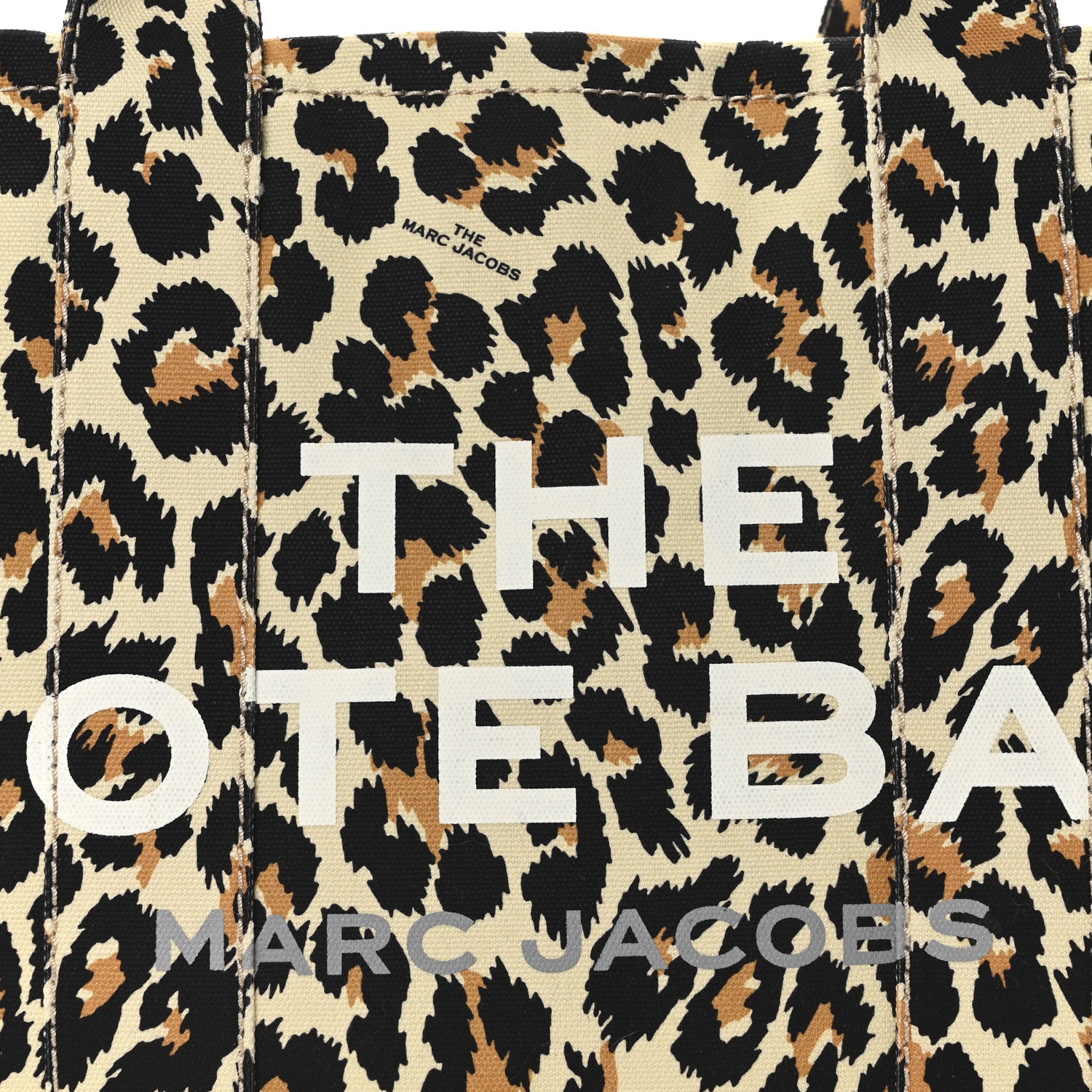 Marc Jacobs Cotton Canvas Leopard Print Large The Traveler Tote Bag 8 of 10