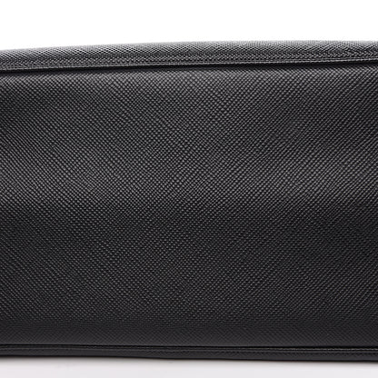 Prada Saffiano Cuir Medium Double Bag Black Fuoco 9 of 9