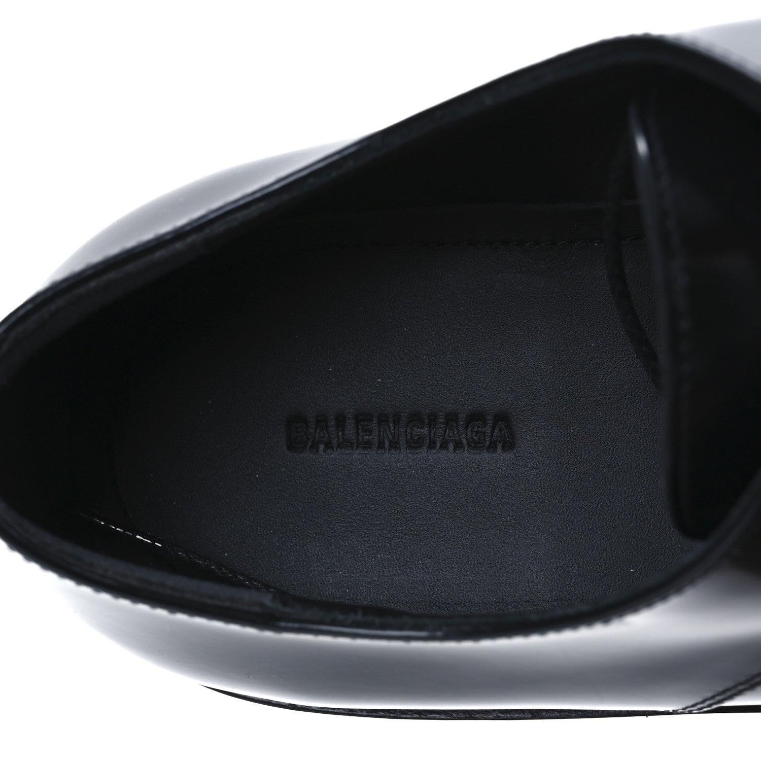 Balenciaga Calfskin Mens Square Toe Derby Shoes 40 Black 9 of 10
