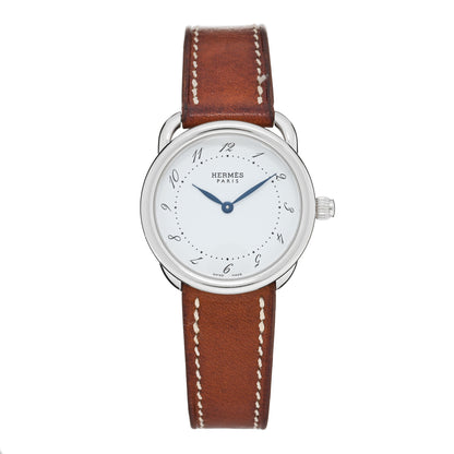 Hermes Stainless Steel Barenia 28mm Arceau Quartz Watch Fauve 1 of 4