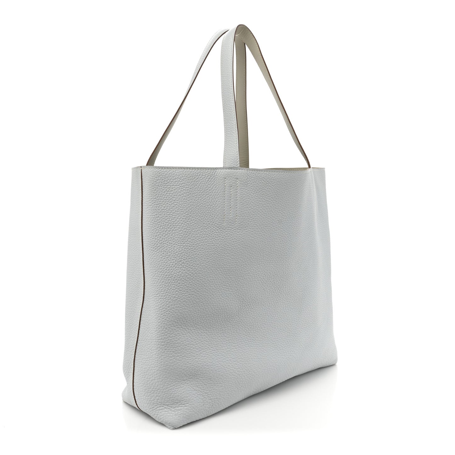 Veau Sikkim Taurillon Clemence Double Sens 36 Reversible Tote Bleu Pale Gris Perle