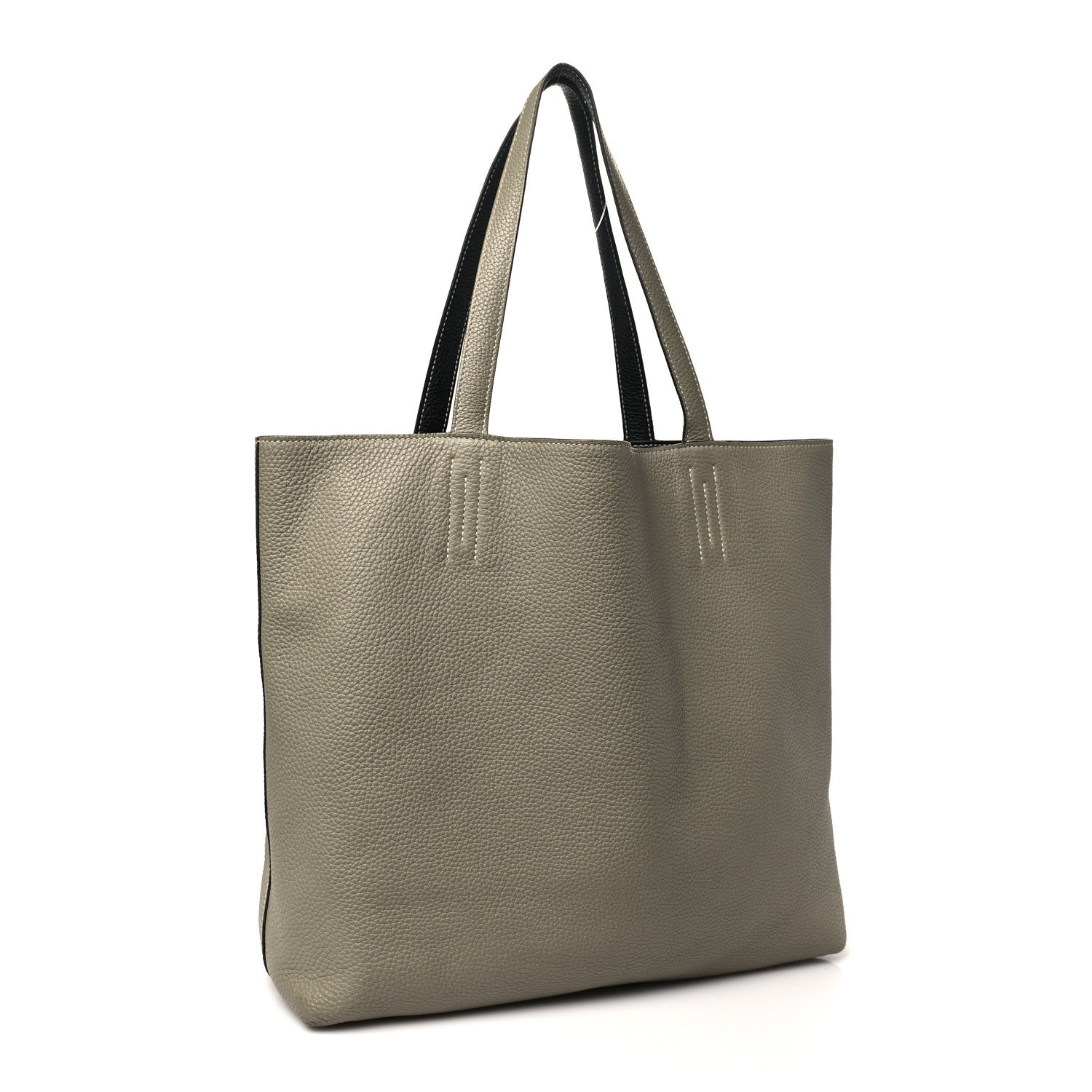 Hermes Taurillon Clemence Double Sens Reversible Tote 36 Sauge